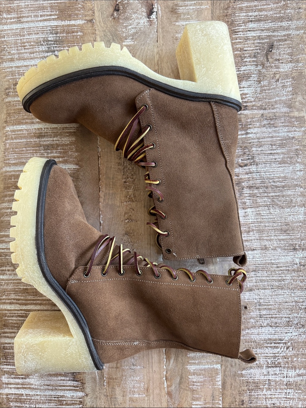 Free People Dylan Lace-Up Boot in a brown suede size 37
